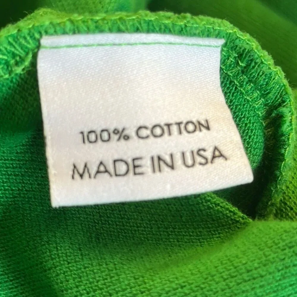 Gustin Polo Shirt Mens Medium Green Short Sleeve Cotton Made in USA‎